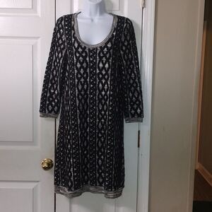 Anthropologie Moth Stitched Tunic Textured Wool Sweater Dress  Sz M NWT
